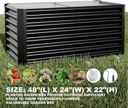 4x2x2ft Raised Garden Bed Kit, Galvanized Planter Garden Boxes Outdoor - Image 2