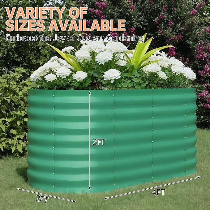 Garvee 4x2x2 ft Galvanized Raised Garden Bed Outdoor, 24 in Tall Metal Planter - Image 4