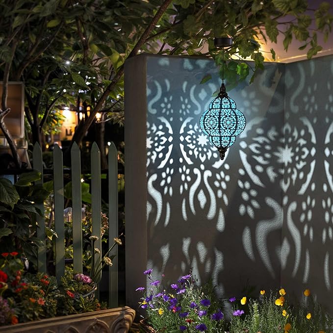 Hanging Solar Lights Outdoor Garden Decor Solar Lantern Waterproof Plastic - Image 3