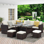 Wisteria Lane Patio Furniture Set, 7 Piece Outdoor Dining Sectional Sofa - Image 8