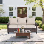 Rattan Outdoor Sofa 3-Seater - Image 4