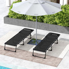 Outsunny Folding Chaise Lounge Chair Set of 2, Patio Sun Tanning Chair - Image 7