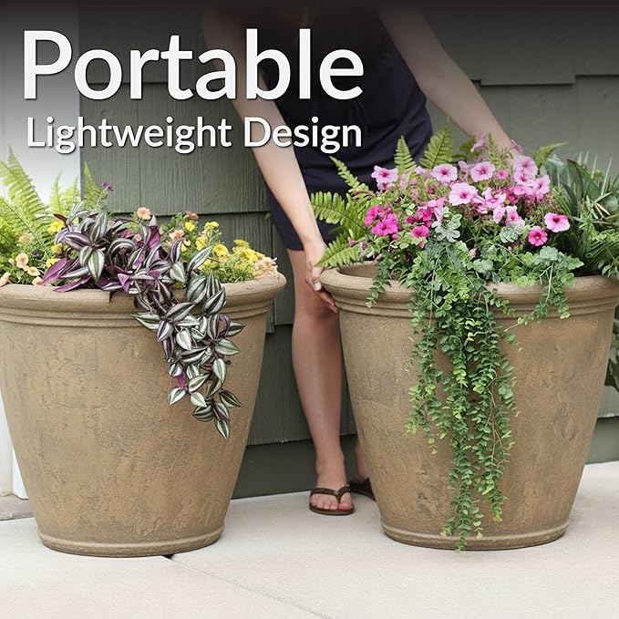 Sunnydaze 24-Inch Anjelica Large Plastic Pot - Image 4