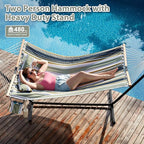 Two Person Hammock with Stand for Outside Heavy Duty, Outdoor Patio Hammock - Image 2