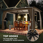 Outsunny 10' x 12' Outdoor Patio Gazebo, Heavy Duty Gazebo Canopy Shelter - Image 8