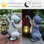 Cat Solar Garden Statues, Resin Cat Figurine Decorations - Image 5