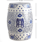 JONATHAN Y TBL1013A Double Happiness 18" Chinoiserie Ceramic Drum - Image 3