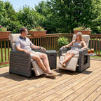 Restland Outdoor Recliner with Independent Adjustable Back & Footrest Wicker - Image 8