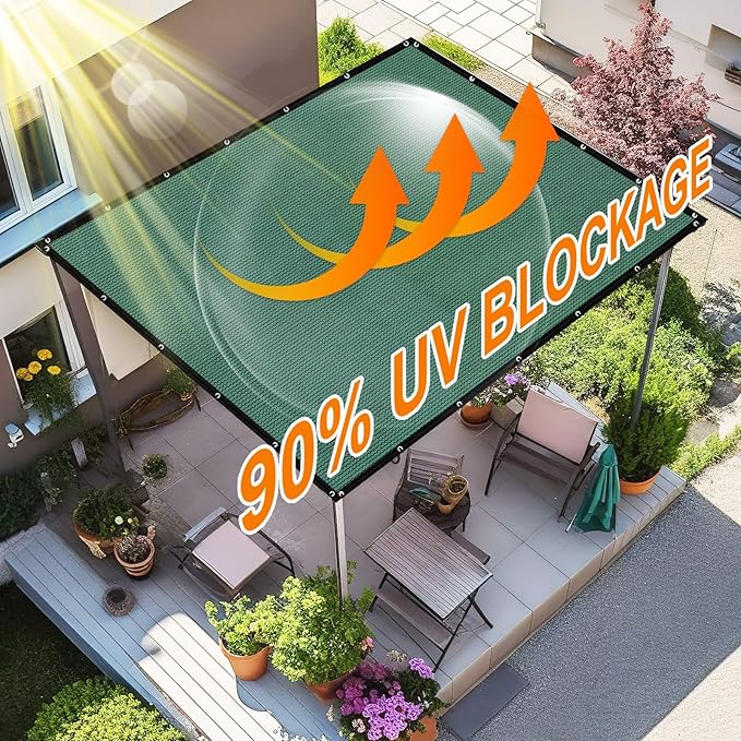 Artpuch 90% Sun Shade Cloth, 12 x 20 FT Pergola Shade Cover Canopy - Image 2
