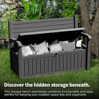 80 Gallon Outdoor Storage Bench Deck Box Waterproof Lockable, Outdoor Storage - Image 6