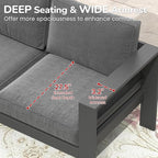 Solaste Outdoor Couch Aluminum Patio Furniture Sofa, 3-Seat All-Weather Metal - Image 3