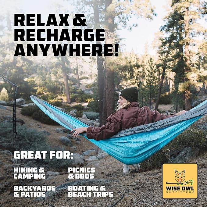 Wise Owl Outfitters Camping Hammock – 500lbs Portable Hammock - Image 7