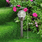 GIGALUMI Solar Outdoor, Cracked Glass Ball Solar Garden Lights, Color Changing - Image 3