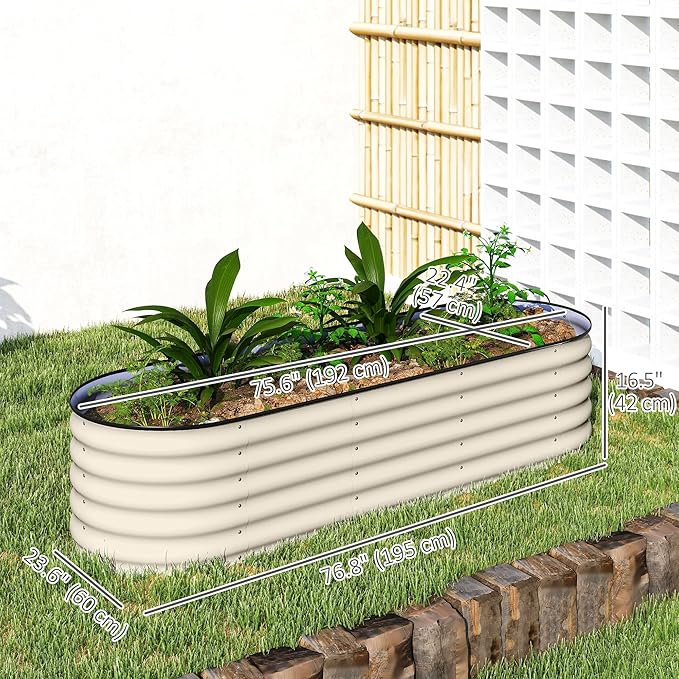 Outsunny 6.5' x 2' x 1.4' Galvanized Raised Garden Bed Kit, Outdoor Metal - Image 7