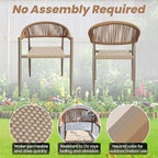 4 Pcs Stackable Patio Dining Chairs, Aluminum Rattan Outdoor Dining Chair - Image 7