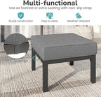 Solaste Outdoor Footstools Patio Ottoman Set of 2, Aluminum All-Weather Outdoor - Image 4