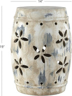 Safavieh Outdoor Collection Ilia Antiqued Cream Garden Stool - Image 4