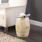 JONATHAN Y TBL1013B Double Happiness 18" Chinoiserie Ceramic Drum - Image 2
