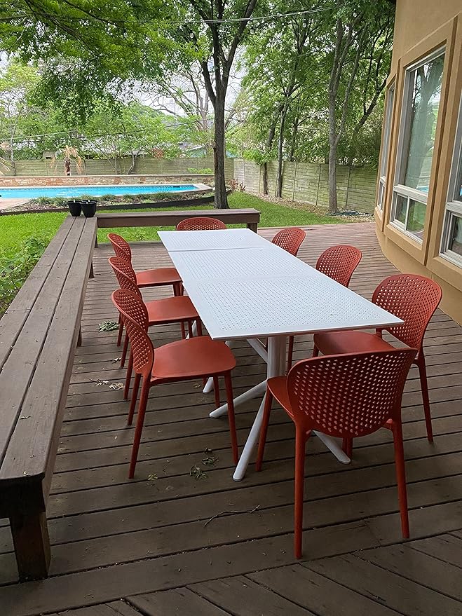 2xhome Patio Dining Chair | Modern Stackable Outdoor Pool Side Chair | Weather - Image 6