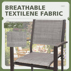 Flamaker Patio Chairs Textilene Outdoor Chairs Set of 6 Stackable Dining Chair - Image 5