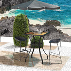 Outsunny 28" Outdoor Bar Table, Faux Wood Patio Furniture, Square Wood-Like - Image 7