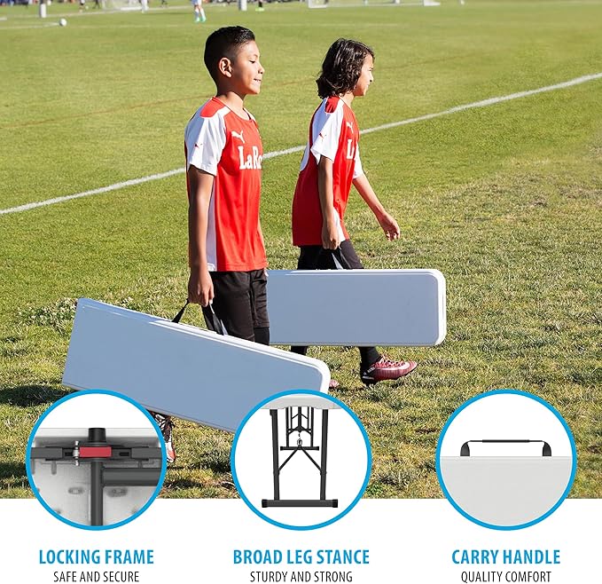 LIFETIME Portable Folding Bench, 6‑Foot Fold‑in‑Half, UV‑Resistant Seat - Image 5