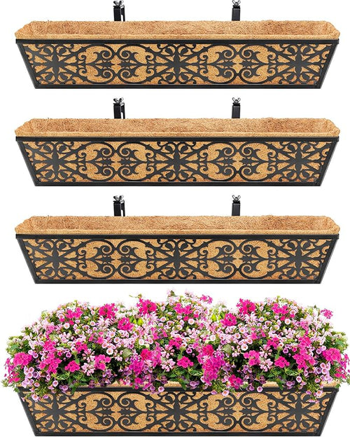 4 Pack 30 Inch Window Boxes Planters Railing Planter Box by KarlliuHOMEGARDEN
