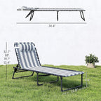 Outsunny Folding Chaise Lounge Chair Set of 2, Patio Sun Tanning Chair - Image 3