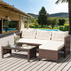 Shintenchi 3-Piece Outdoor Patio Furniture Sets, Wicker Patio Conversation Sets by Shintenchi