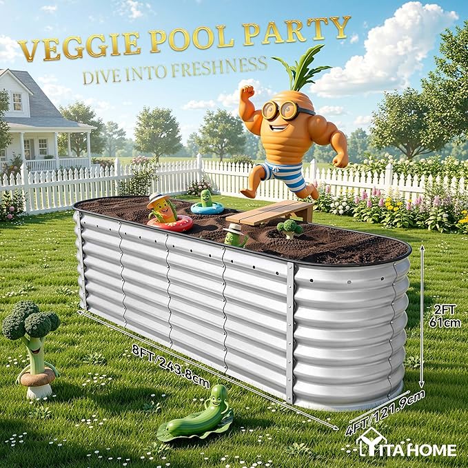 YITAHOME 24" Tall 9 in 1 Large Raised Garden Bed Kit, Outdoor Above Ground - Image 7