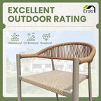4 Pcs Stackable Patio Dining Chairs, Aluminum Rattan Outdoor Dining Chair - Image 4