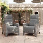 IDEALHOUSE Wicker Outdoor Recliner Reclining Patio Chairs by IDEALHOUSE