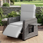 Restland Outdoor Recliner with Independent Adjustable Back & Footrest Wicker by Restland