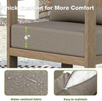 Outdoor Patio Furniture Set, 5 Pieces Modern Metal Patio Conversation Set - Image 3