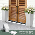 Tall Outdoor Planters Set of 2, Large Indoor Modern Planter Flower Pots - Image 4