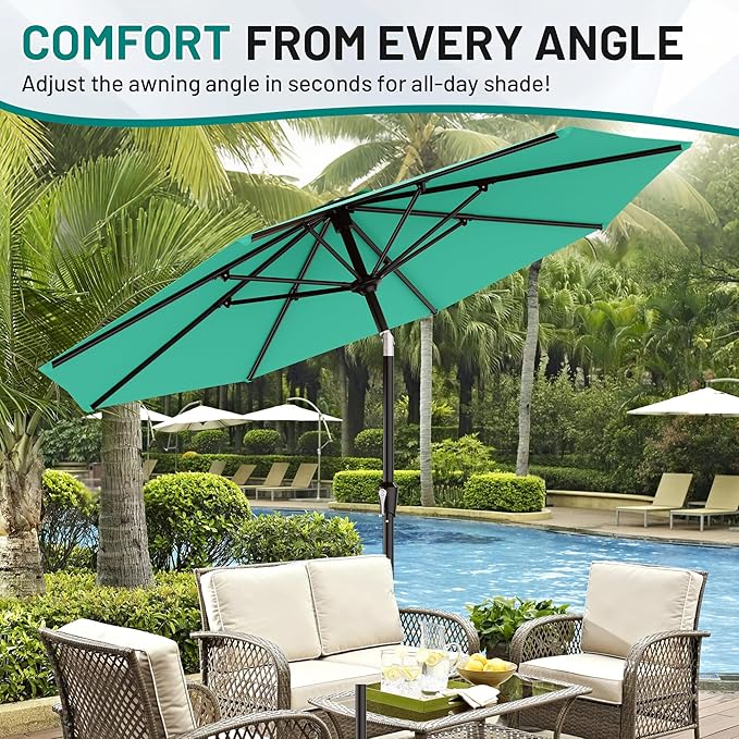AreShark 9 FT Patio Umbrella for Outdoor, Outdoor Umbrella - Image 7
