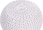 BIRDROCK HOME Round Pouf Ottoman | Cotton Braided Foot Stool - Image 6