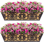 2 Pack 24 Inch Window Boxes Planters Railing Planter Box by KarlliuHOMEGARDEN