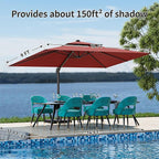 9x12FT Red Cantilever Outdoor Patio Umbrella - Image 5