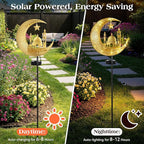 Lewondr 2Pcs Ramadan Solar Lights, Ramadan Decorations Outdoor, Metal Yard - Image 2