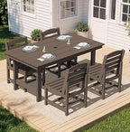 SERWALL Patio Dining Sets for 6 Person, HDPE Dining Set - Image 7