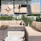 Kullavik 15PCS Outdoor Patio Furniture Set - Image 5