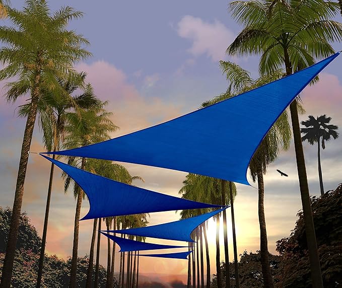 Amgo Custom Size 24' x 24' x 24' Blue Triangle Sun Shade Sail UPF50+ AGTAPRT12 by Amgo