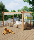 GarveeLife 10 x 13 ft Wood-Grain Aluminum Pergola Outdoor Pergola by GarveeLife