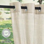 RYB HOME Outdoor Indoor Farmhouse Linen Sheer Curtains - Image 4