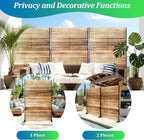 FENCY Metal Privacy Screen 72" H×47" W Natural Wood Color Outdoor Privacy Screen - Image 4