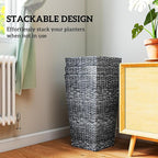 Outsunny Tall Planters for Outdoor Plants Set of 3, 24 in Taper Planters - Image 7