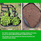 CJGQ Fabric Raised Garden Beds Outdoor, 2X2 Ft 4 Grids Plant Grow Bags - Image 2