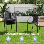 Amopatio Outdoor Dining Chairs Set of 6, Rattan Patio Chairs Wicker, Stackable - Image 3