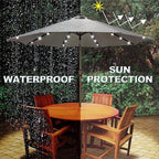 Blissun 9 ft Solar Umbrella, 32 LED Lighted Patio Umbrella, Table Market - Image 5
